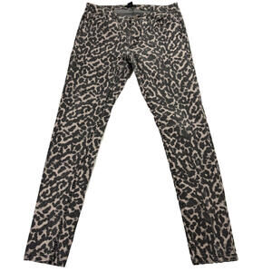 Womens H&M Skinny Jeans Size 12 Leopard Print Stretch Denim Y2K Streetwear Retro